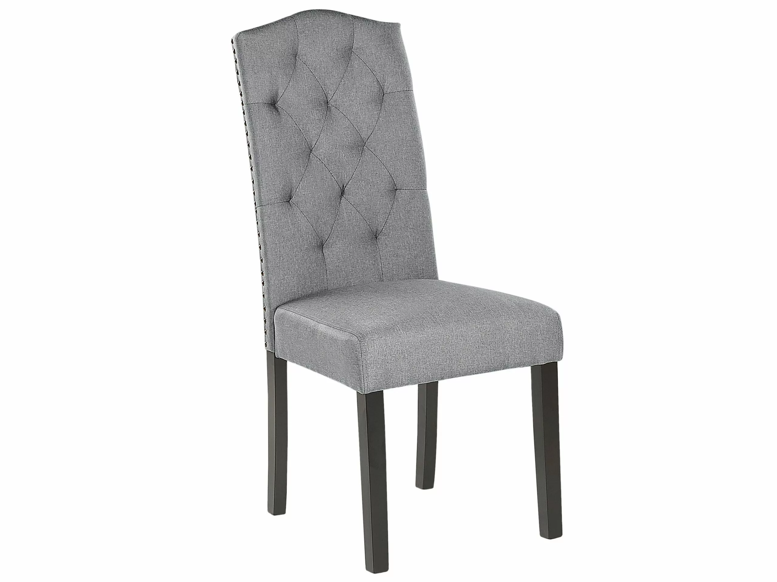 Beliani Conjunto De 2 Sillas De Comedor De Poliéster Gris/negro SHIRLEY - Imagen 3