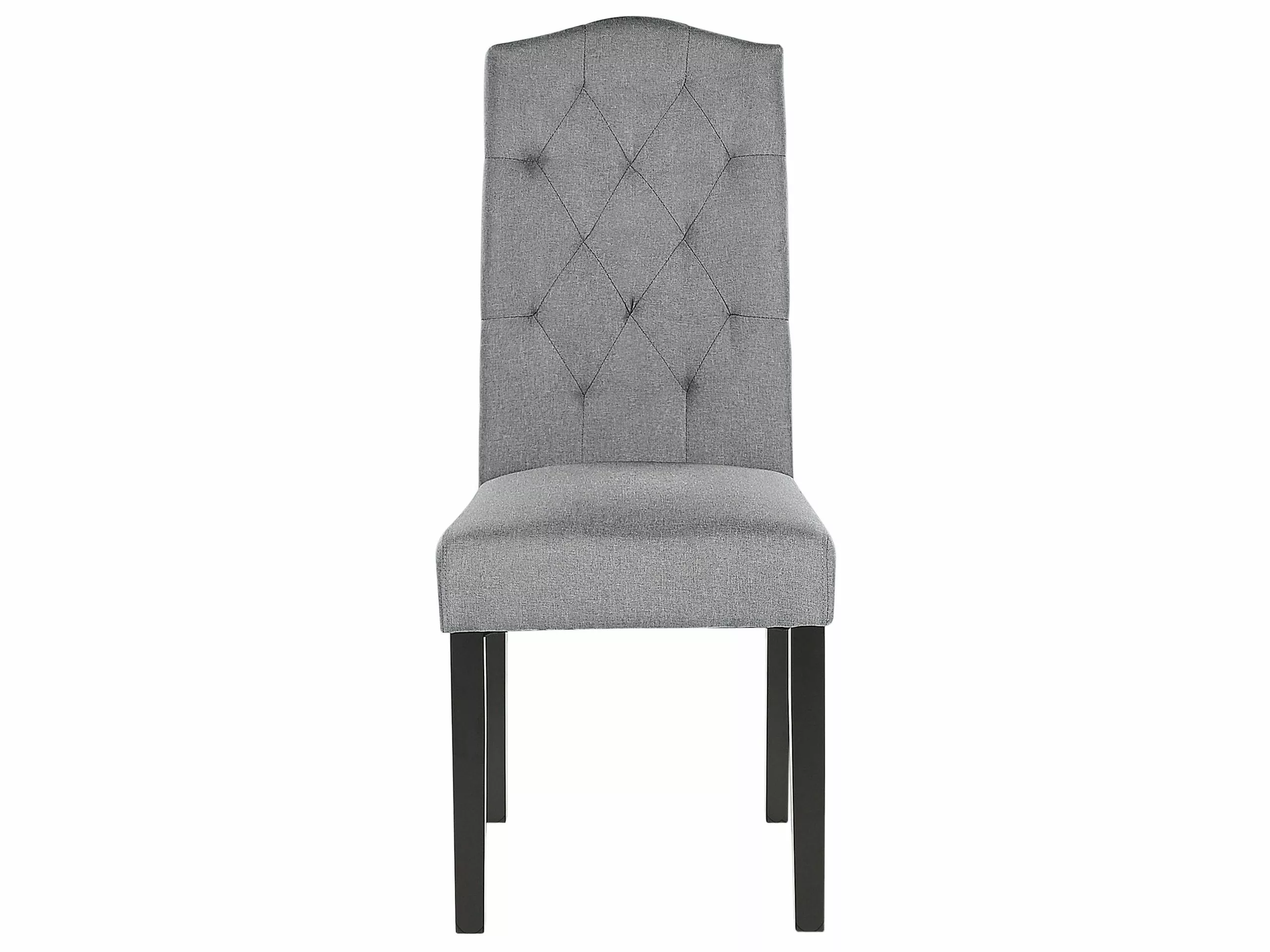 Beliani Conjunto De 2 Sillas De Comedor De Poliéster Gris/negro SHIRLEY - Imagen 4