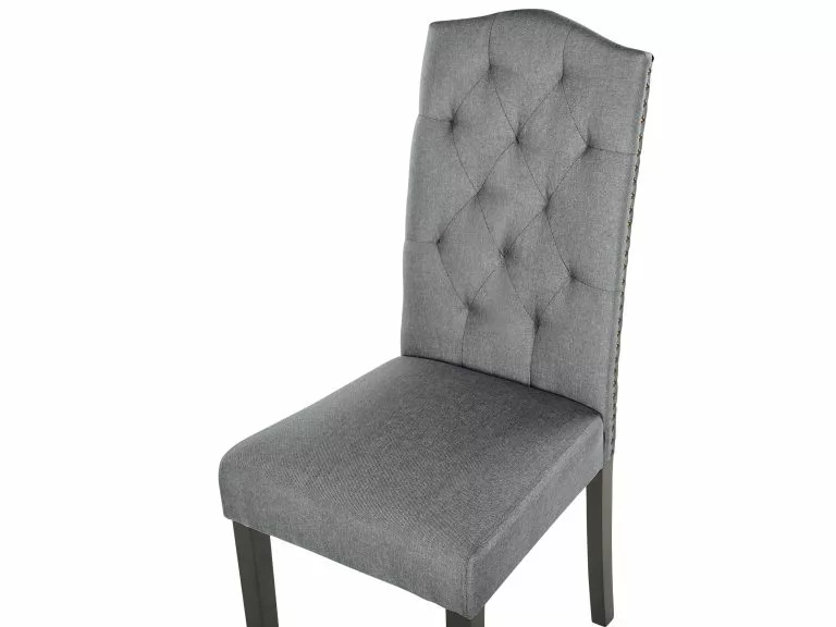 Beliani Conjunto De 2 Sillas De Comedor De Poliéster Gris/negro SHIRLEY - Imagen 6