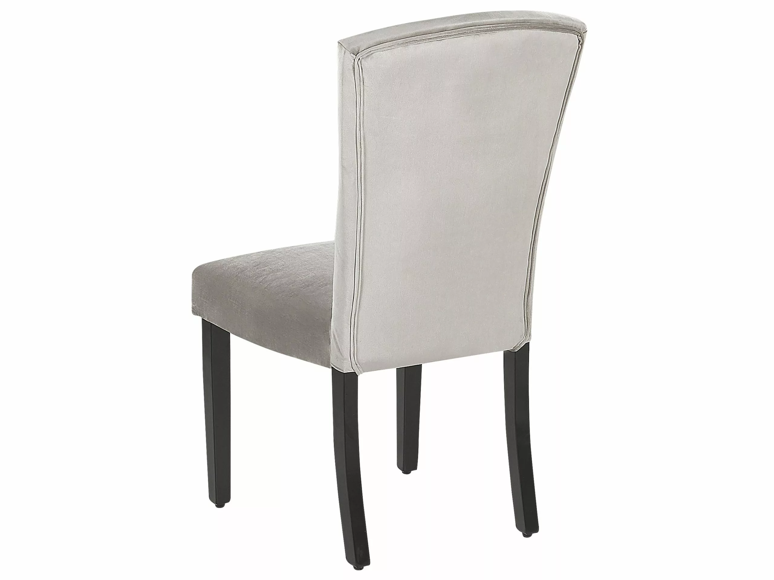 Beliani Conjunto De 2 Sillas De Comedor De Terciopelo Gris/negro PISECO - Imagen 5