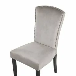 Beliani Conjunto De 2 Sillas De Comedor De Terciopelo Gris/negro PISECO -Sillas Ventas undef src sa picid 781811 type whitesh image scaled