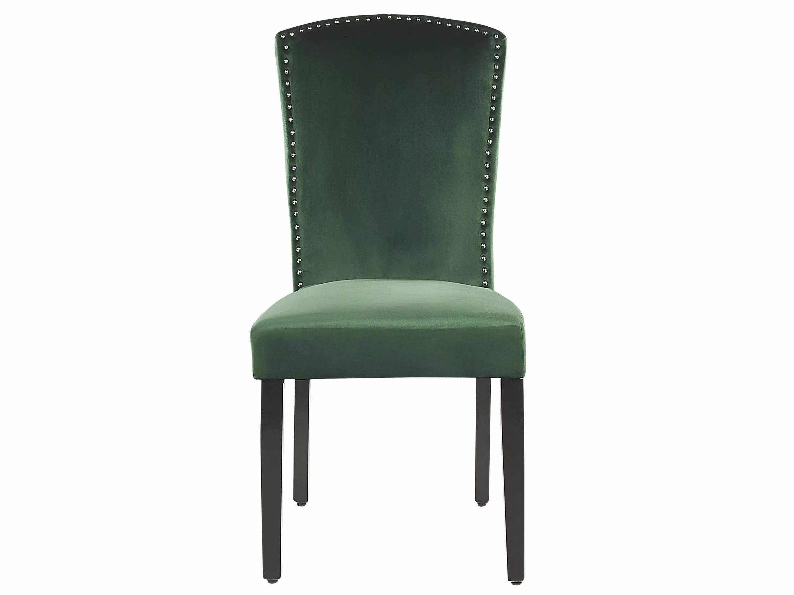 Beliani Conjunto De 2 Sillas De Comedor De Terciopelo Verde Oscuro/negro PISECO 6 Beliani Conjunto De 2 Sillas De Comedor De Terciopelo Verde Oscuro/negro PISECO - Imagen 4