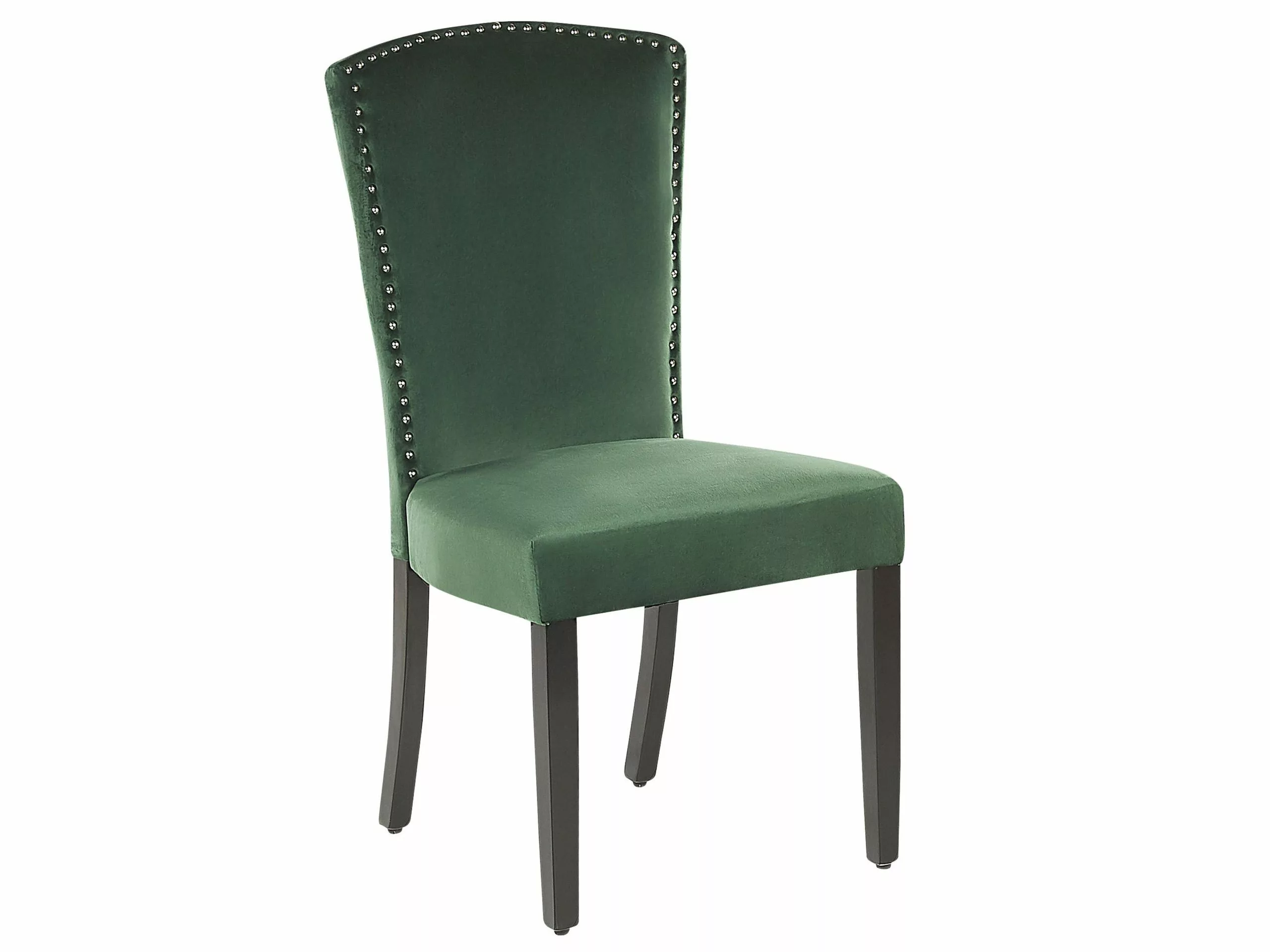 Beliani Conjunto De 2 Sillas De Comedor De Terciopelo Verde Oscuro/negro PISECO 5 Beliani Conjunto De 2 Sillas De Comedor De Terciopelo Verde Oscuro/negro PISECO - Imagen 3