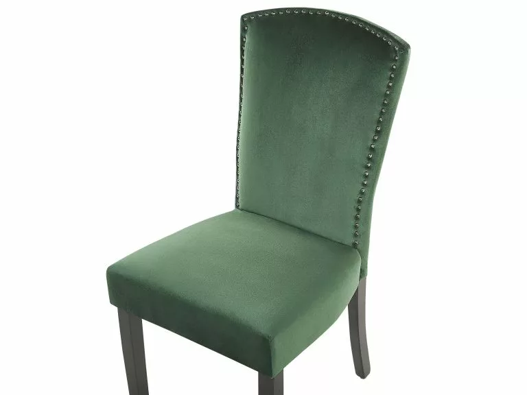 Beliani Conjunto De 2 Sillas De Comedor De Terciopelo Verde Oscuro/negro PISECO 8 Beliani Conjunto De 2 Sillas De Comedor De Terciopelo Verde Oscuro/negro PISECO - Imagen 6