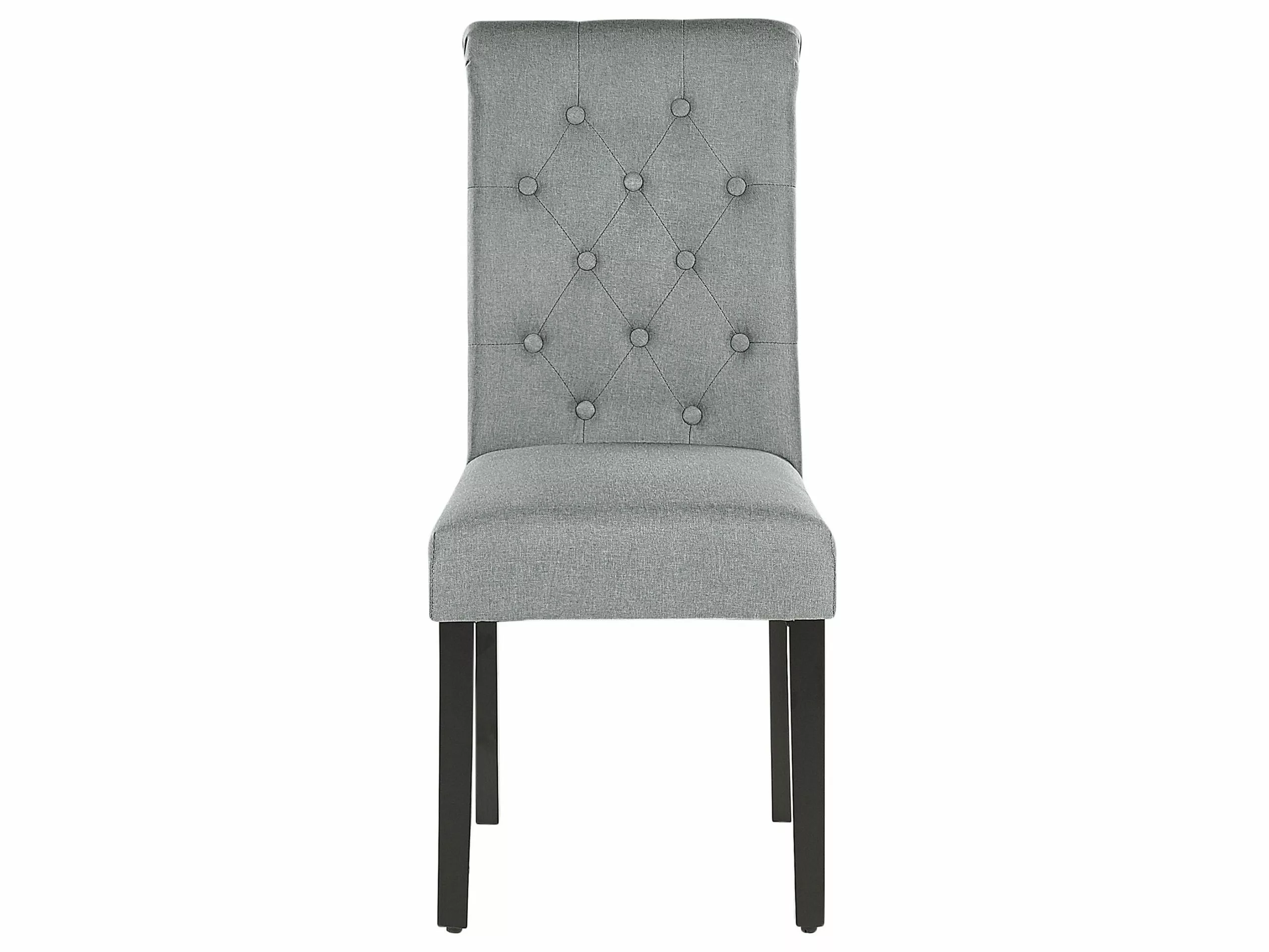 Beliani Conjunto De 2 Sillas De Comedor De Poliéster Gris/negro VELVA - Imagen 4