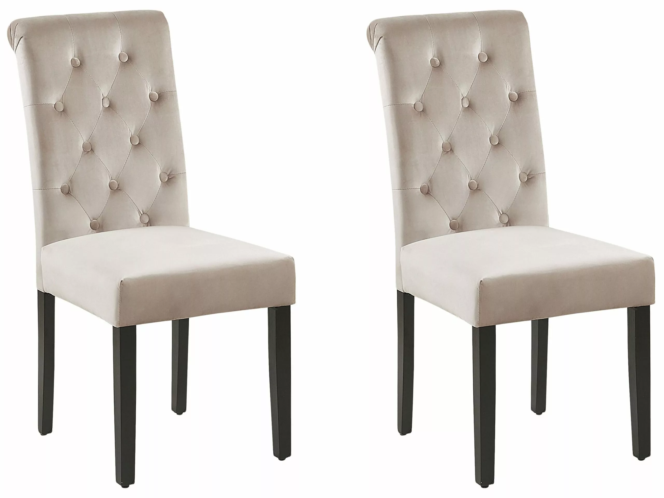 Beliani Conjunto De 2 Sillas De Comedor De Terciopelo Gris Pardo/negro VELVA II 3 Beliani Conjunto De 2 Sillas De Comedor De Terciopelo Gris Pardo/negro VELVA II