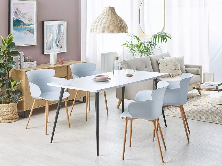 Beliani Conjunto De 2 Sillas De Comedor Gris Claro/madera Clara SUMKLEY 4 Beliani Conjunto De 2 Sillas De Comedor Gris Claro/madera Clara SUMKLEY - Imagen 2