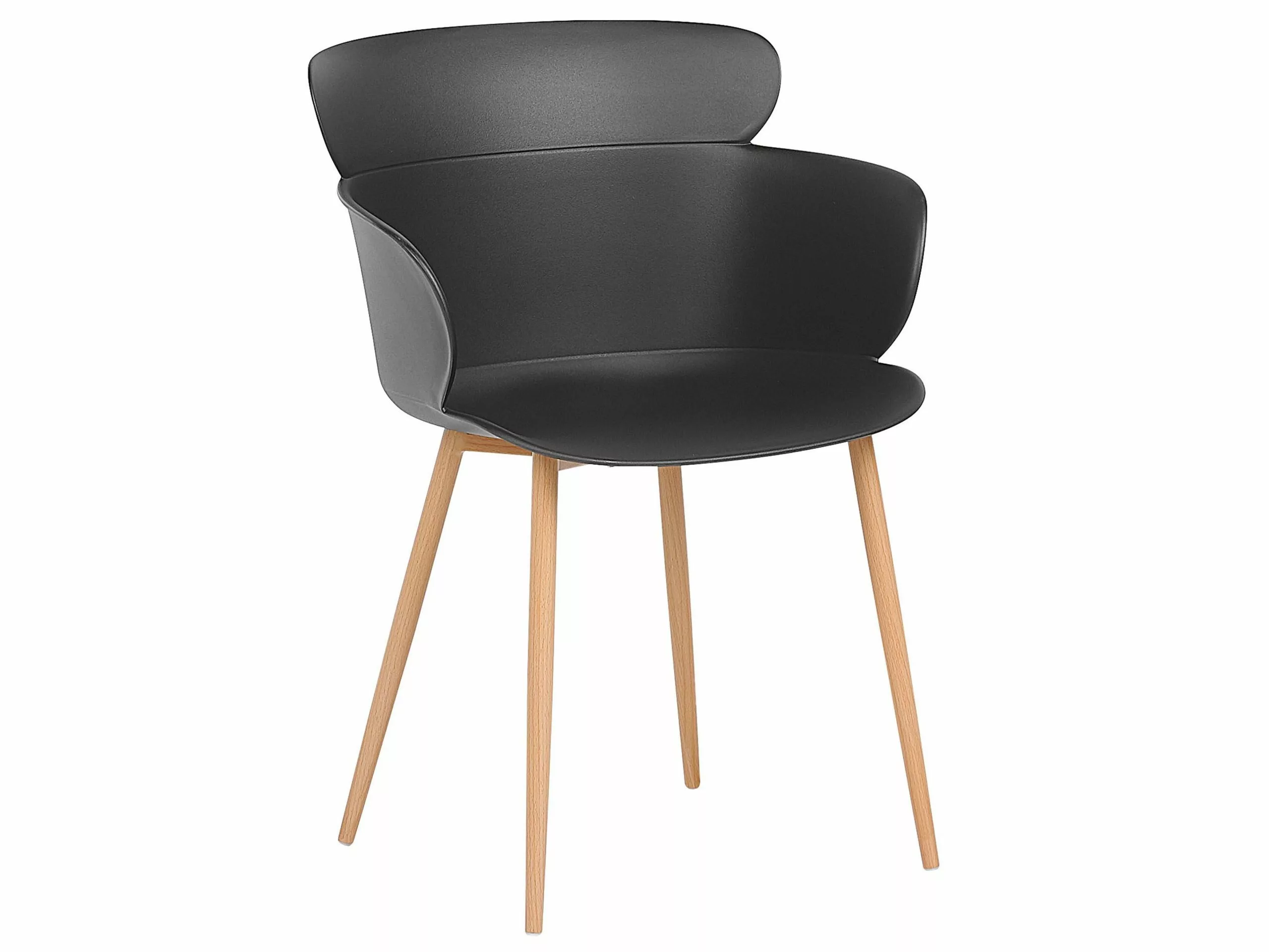 Beliani Conjunto De 2 Sillas De Comedor Negro/madera Clara SUMKLEY 5 Beliani Conjunto De 2 Sillas De Comedor Negro/madera Clara SUMKLEY - Imagen 3