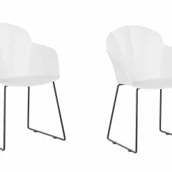Beliani Conjunto De 2 Sillas De Comedor Blanco/negro SYLVA