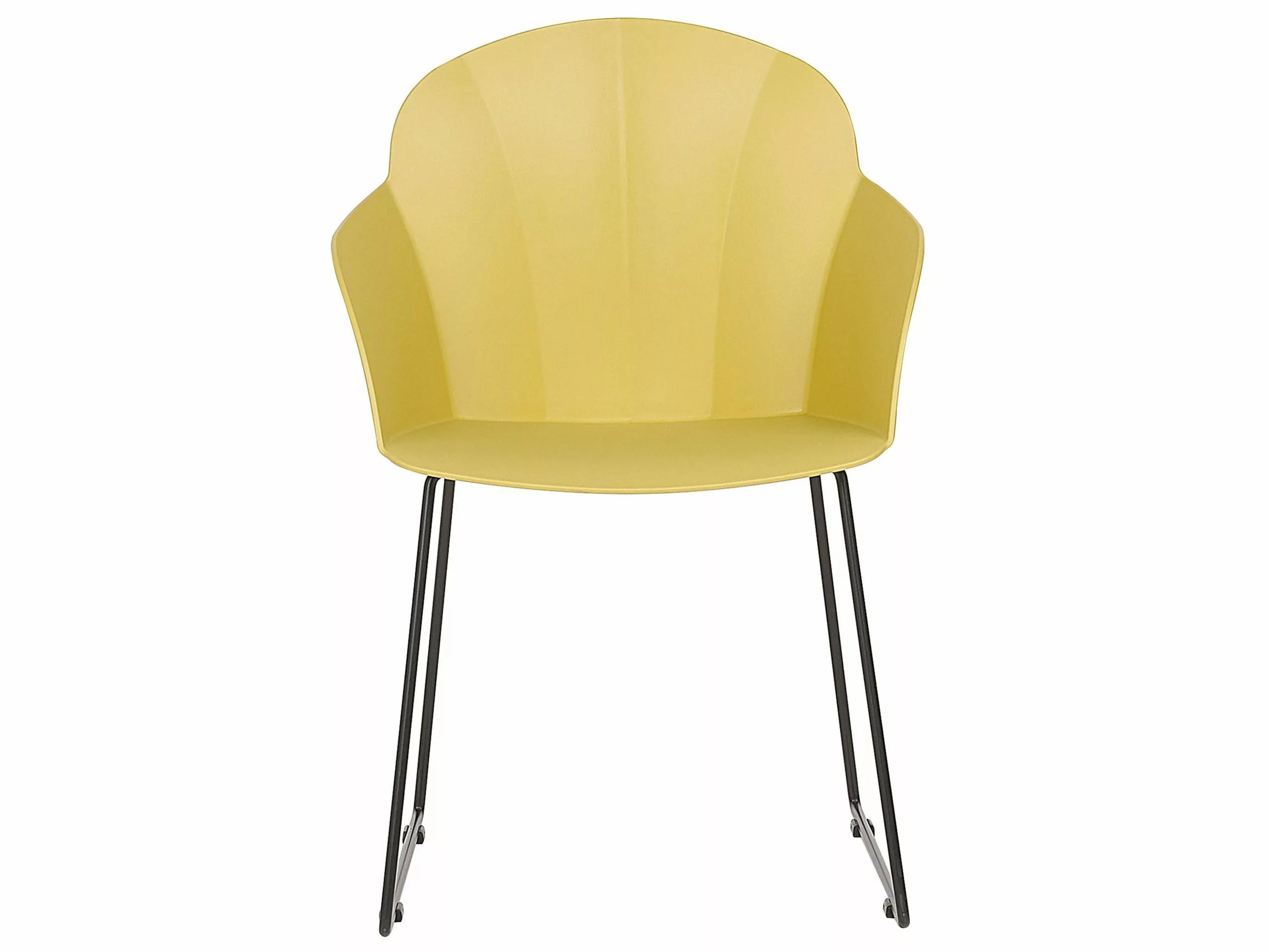 Beliani Conjunto De 2 Sillas De Comedor Amarillo/negro SYLVA - Imagen 4