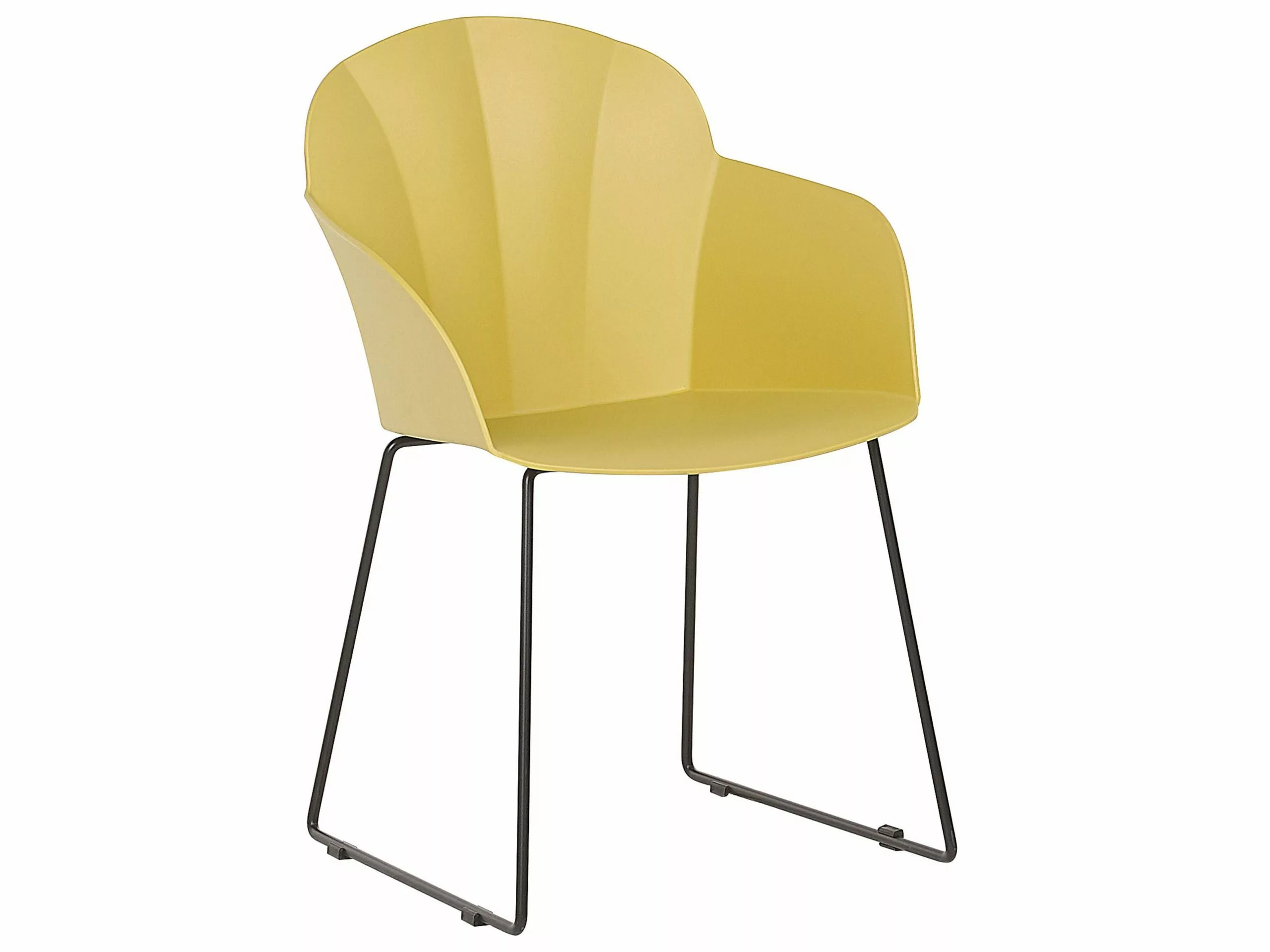Beliani Conjunto De 2 Sillas De Comedor Amarillo/negro SYLVA - Imagen 3