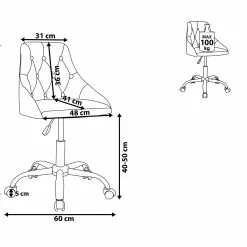 Beliani Silla De Oficina De Terciopelo Beige/negro/plateado PARRISH -Sillas Ventas undef src sa picid 785010 type whitesh image scaled