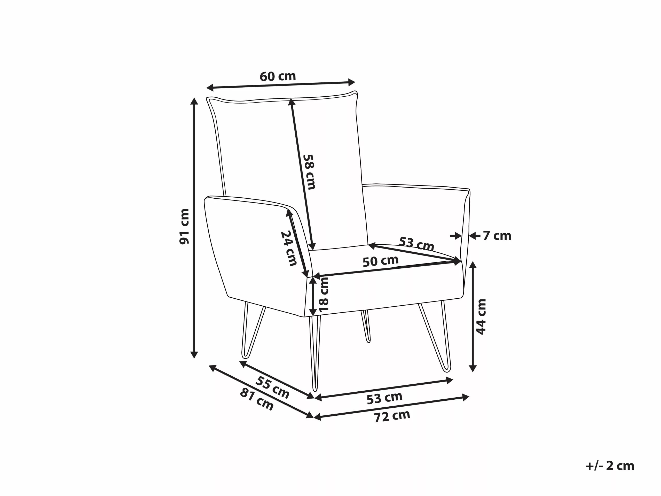 Beliani Sillón Negro RIBE - Imagen 8