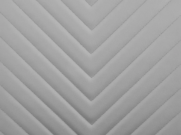 Beliani Conjunto De 2 Sillas De Comedor De Piel Sintética Gris Claro/plateado PICKNES - Imagen 8