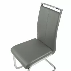 Beliani Conjunto De 2 Sillas De Comedor De Piel Sintética Gris/plateado GREEDIN -Sillas Ventas undef src sa picid 790060 type whitesh image scaled