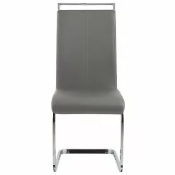 Beliani Conjunto De 2 Sillas De Comedor De Piel Sintética Gris/plateado GREEDIN -Sillas Ventas undef src sa picid 790062 type whitesh image scaled
