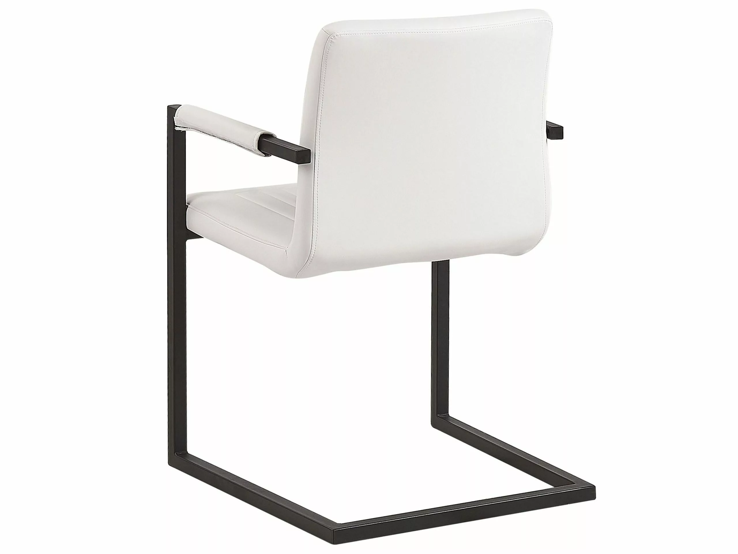 Beliani Conjunto De 2 Sillas De Comedor De Piel Sintética Blanco Crema/negro BRANDOL 7 Beliani Conjunto De 2 Sillas De Comedor De Piel Sintética Blanco Crema/negro BRANDOL - Imagen 5