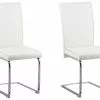Beliani Conjunto De 2 Sillas De Comedor De Piel Sintética Blanco Crema/plateado ROVARD -Sillas Ventas undef src sa picid 790102 type whitesh image