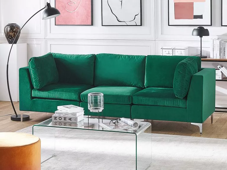 Beliani Sillón De Terciopelo Verde EVJA 6 Beliani Sillón De Terciopelo Verde EVJA - Imagen 4
