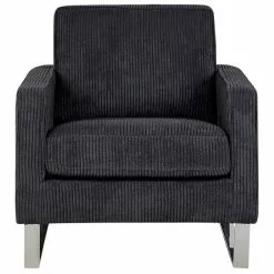 Beliani Sillón De Pana Negro VIND -Sillas Ventas undef src sa picid 791650 type whitesh image scaled