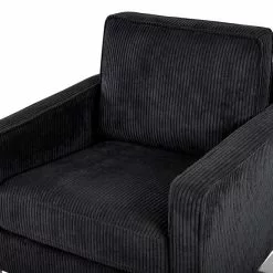 Beliani Sillón De Pana Negro VIND -Sillas Ventas undef src sa picid 791653 type whitesh image scaled