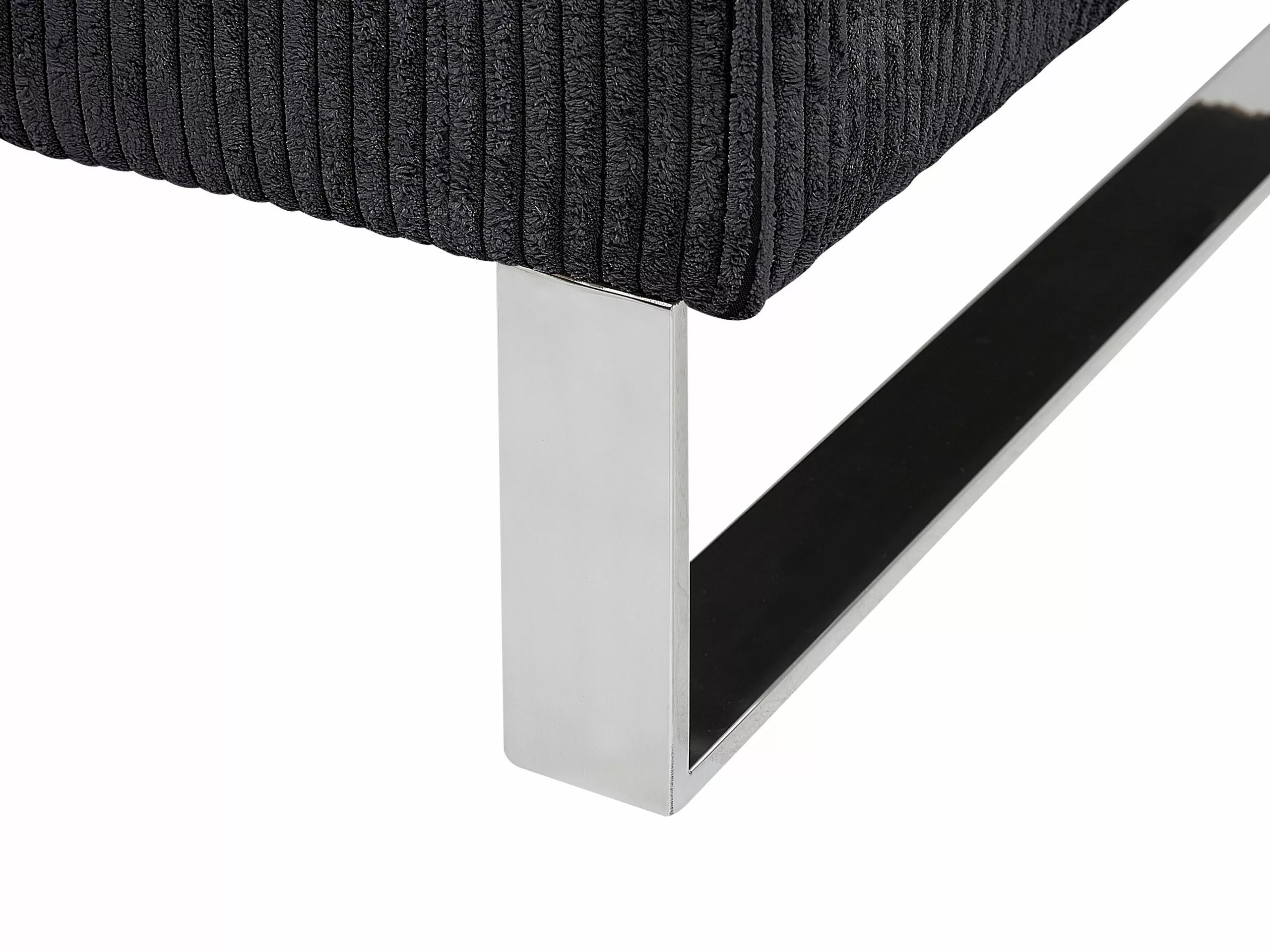 Beliani Sillón De Pana Negro VIND - Imagen 7