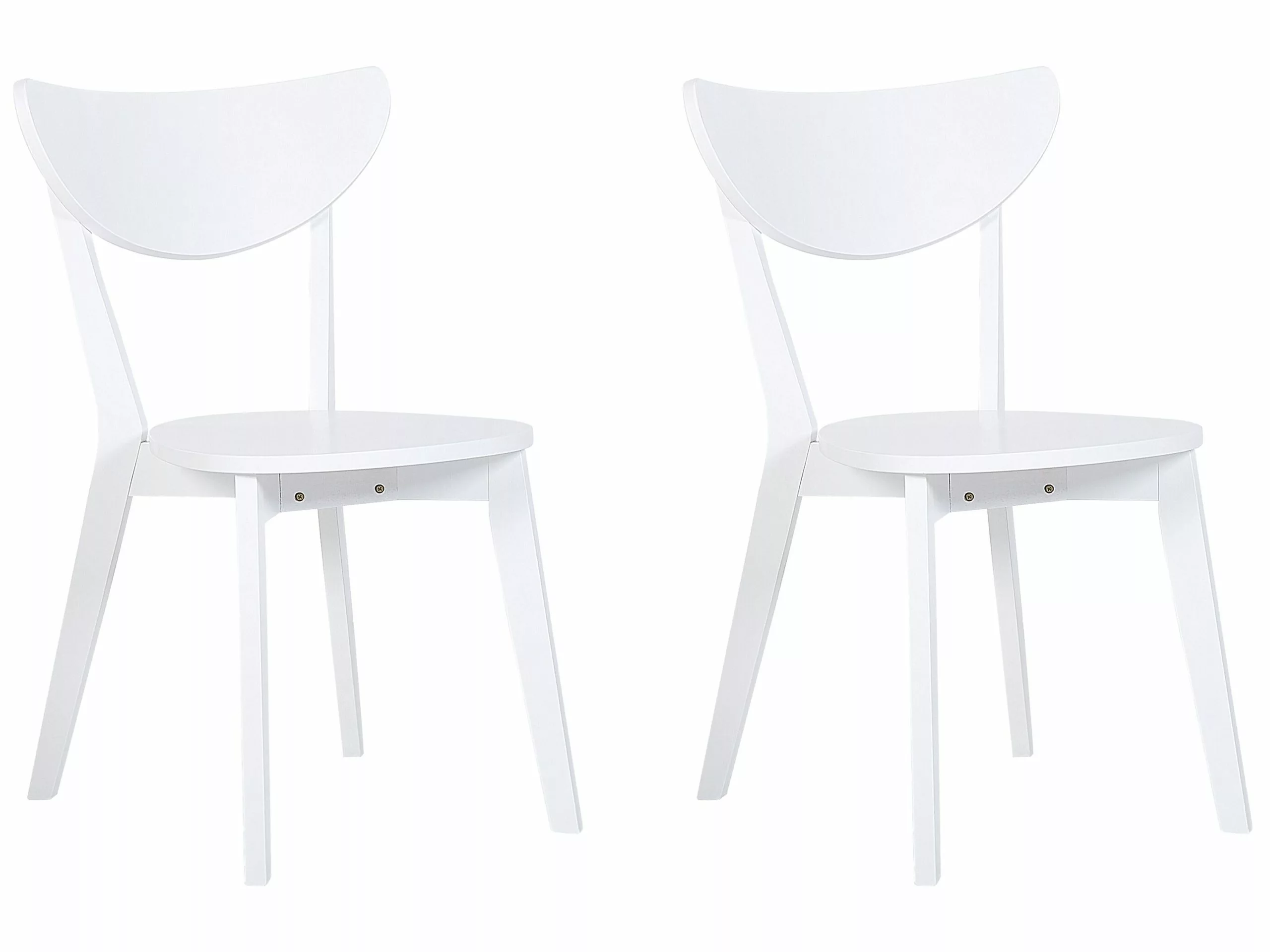 Beliani Conjunto De 2 Sillas De Comedor Blancas ROXBY