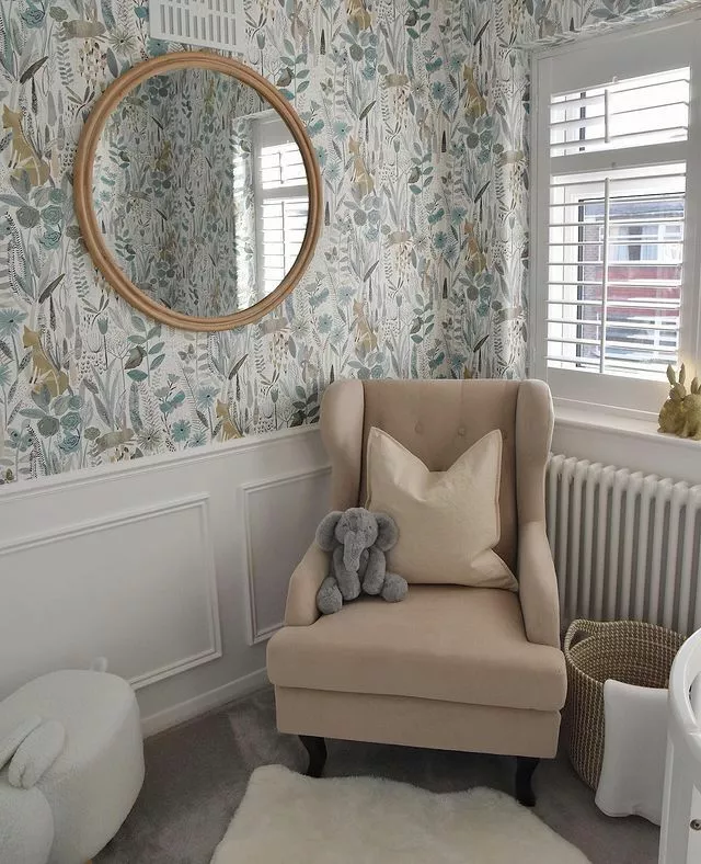 Beliani Sillón De Terciopelo Beige/madera Oscura ALTA - Imagen 3