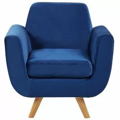 Beliani Sillón De Terciopelo Con Funda Extraíble Azul BERNES -Sillas Ventas undef src sa picid 792792 type whitesh image scaled