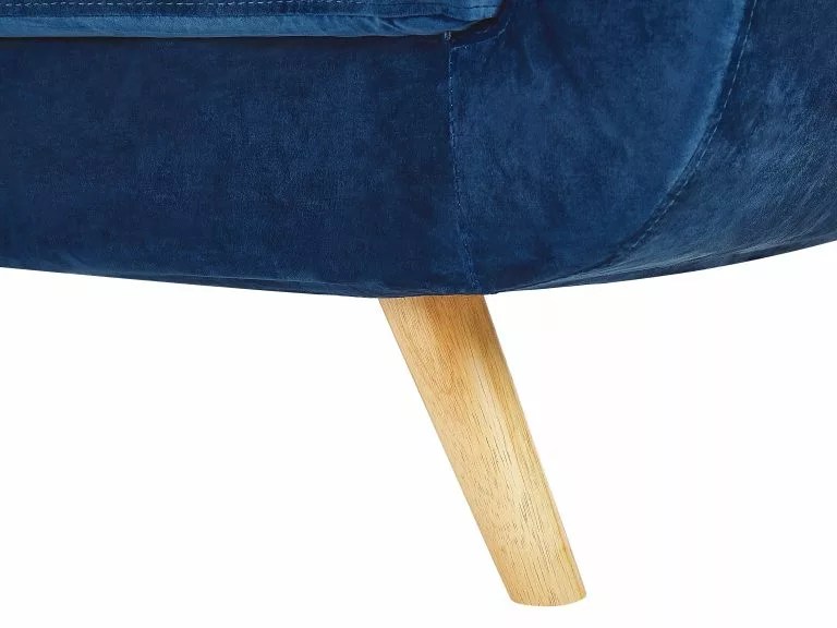 Beliani Sillón De Terciopelo Con Funda Extraíble Azul BERNES - Imagen 7