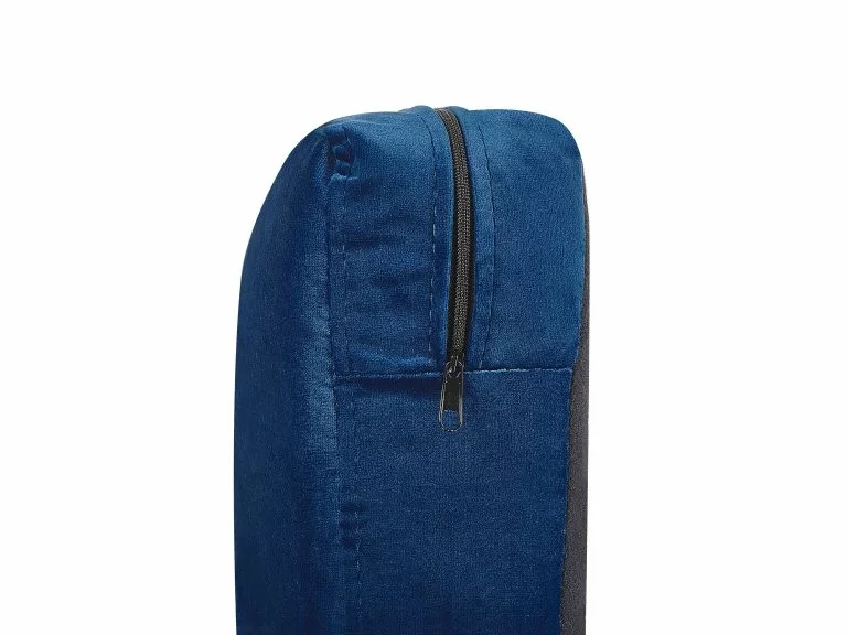 Beliani Sillón De Terciopelo Con Funda Extraíble Azul BERNES - Imagen 10