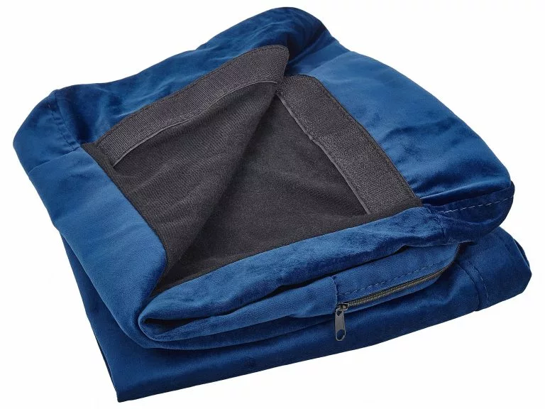 Beliani Sillón De Terciopelo Con Funda Extraíble Azul BERNES - Imagen 8