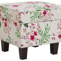 Beliani Sillón De Algodón/poliéster Beige Crema/multicolor Con Reposapiés HAMAR -Sillas Ventas undef src sa picid 794158 type whitesh image scaled