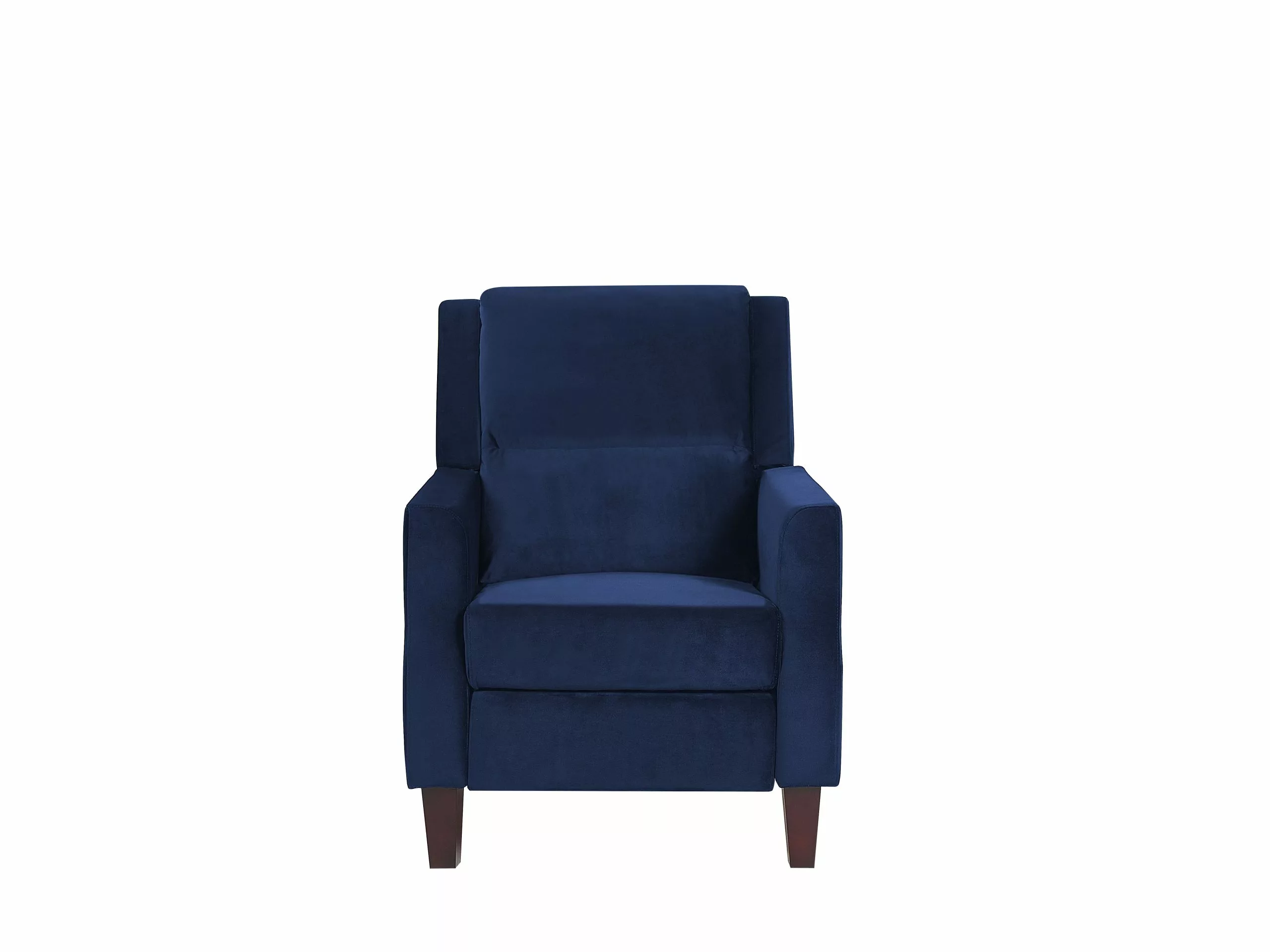 Beliani Sillón Reclinable De Terciopelo Azul Marino/madera Oscura EGERSUND 7 Beliani Sillón Reclinable De Terciopelo Azul Marino/madera Oscura EGERSUND - Imagen 5