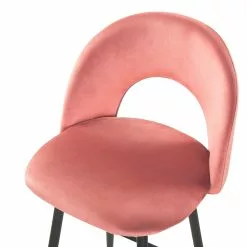 Beliani Conjunto De 2 Sillas De Bar De Terciopelo Coral/negro/dorado FALTON -Sillas Ventas undef src sa picid 795841 type whitesh image scaled