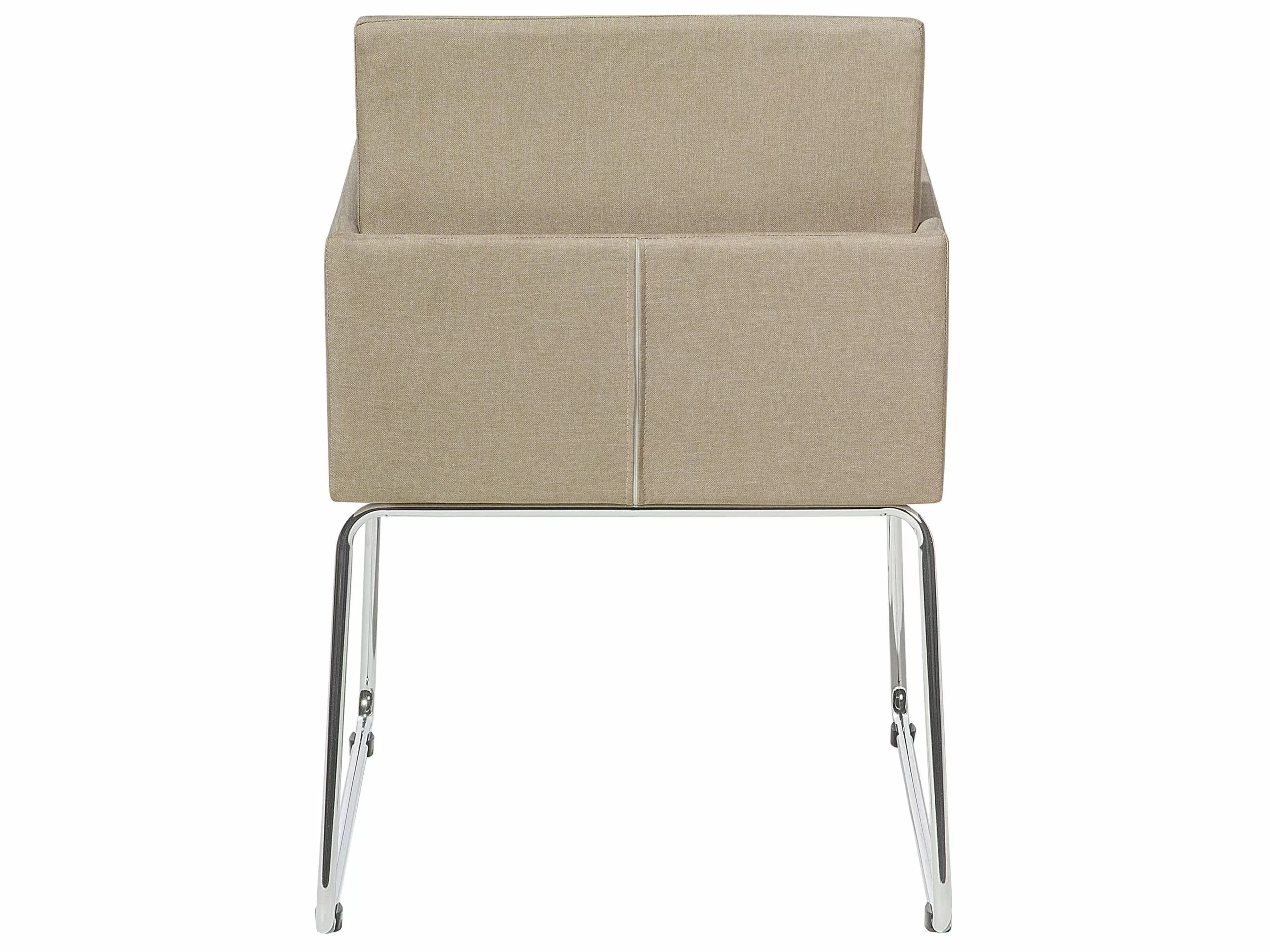 Beliani Conjunto De 2 Sillas De Comedor De Poliéster Beige/plateado GOMEZ 8 Beliani Conjunto De 2 Sillas De Comedor De Poliéster Beige/plateado GOMEZ - Imagen 6