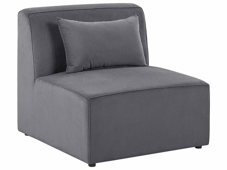 Beliani Sillón Modular De Pana Gris LEMVIG - Imagen 4