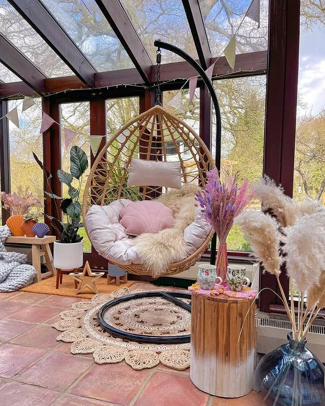 Beliani Silla Colgante Con Soporte De Ratán Beige/natural/negro ARSITA 9 Beliani Silla Colgante Con Soporte De Ratán Beige/natural/negro ARSITA - Imagen 7