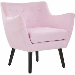 Beliani Sillón Rosa Pastel/negro DRAMMEN
