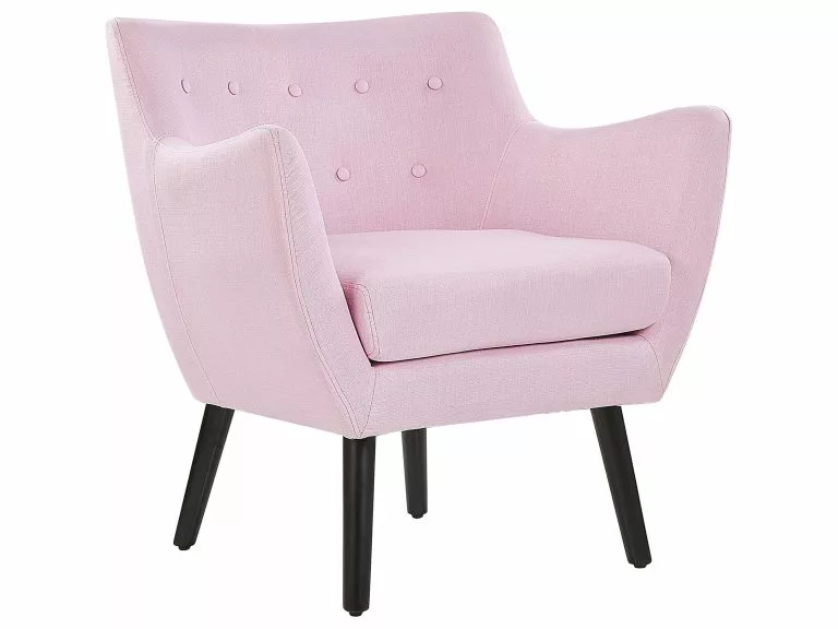 Beliani Sillón Rosa Pastel/negro DRAMMEN 3 Beliani Sillón Rosa Pastel/negro DRAMMEN
