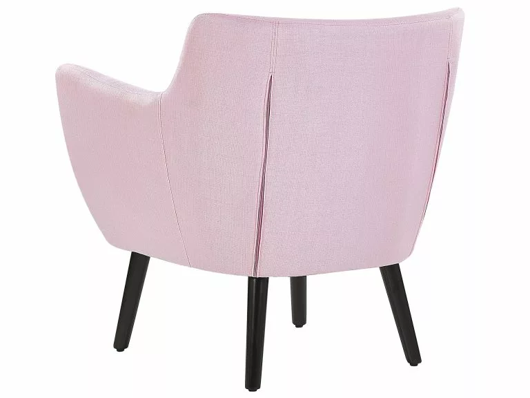 Beliani Sillón Rosa Pastel/negro DRAMMEN 6 Beliani Sillón Rosa Pastel/negro DRAMMEN - Imagen 4