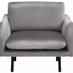 Beliani Sillón De Terciopelo Gris VINTERBRO -Sillas Ventas undef src sa picid 798498 type whitesh image scaled