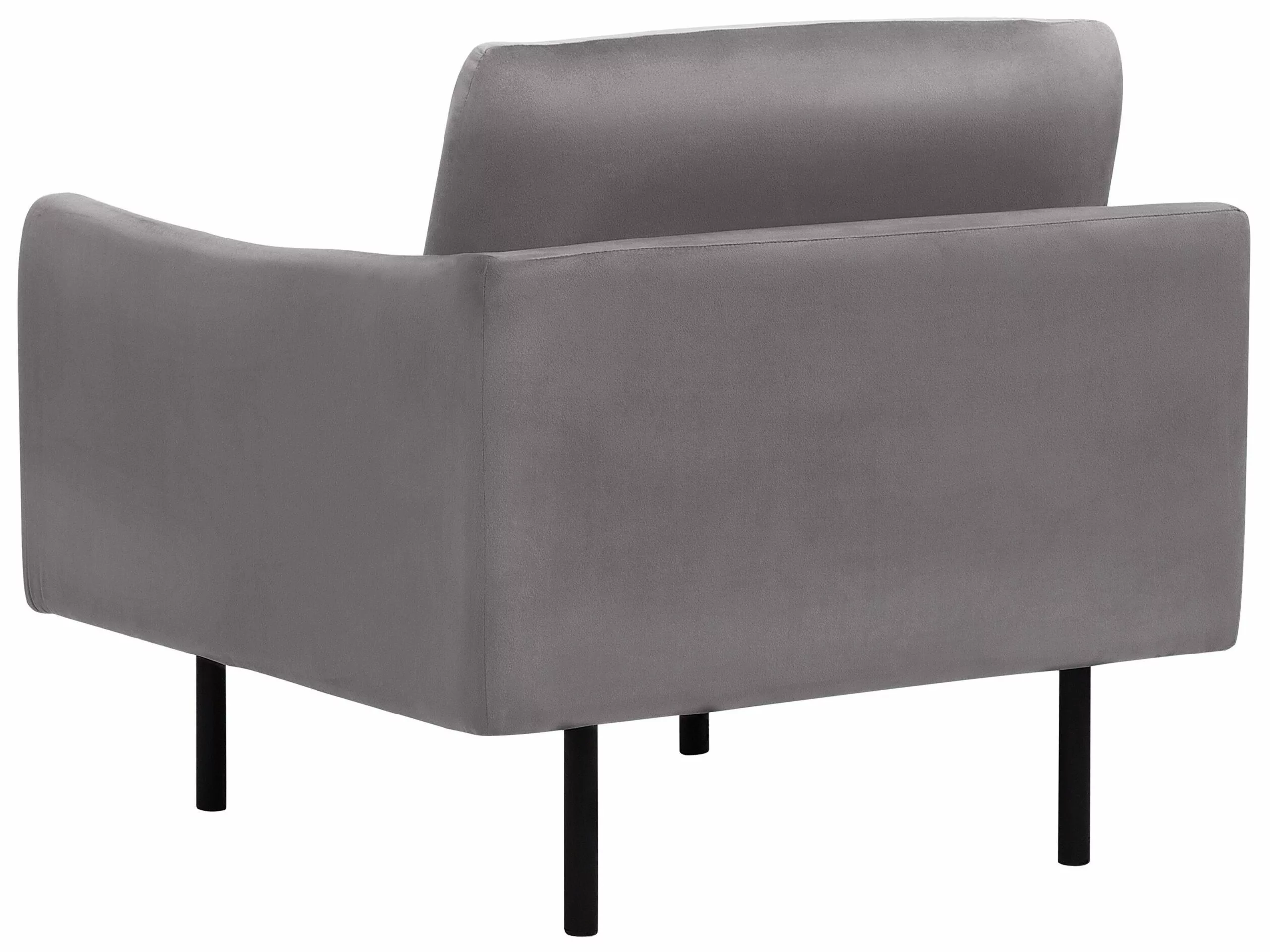 Beliani Sillón De Terciopelo Gris VINTERBRO - Imagen 10