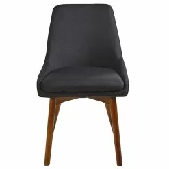 Beliani Conjunto De 2 Sillas De Comedor De Poliéster Negro/madera Oscura MELFORT -Sillas Ventas undef src sa picid 799982 type whitesh image scaled