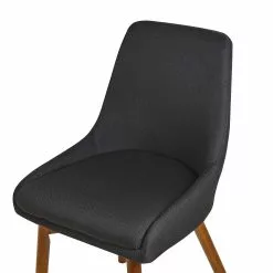 Beliani Conjunto De 2 Sillas De Comedor De Poliéster Negro/madera Oscura MELFORT -Sillas Ventas undef src sa picid 799985 type whitesh image scaled