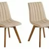 Beliani Conjunto De 2 Sillas De Poliéster Beige Arena/madera Oscura CALGARY -Sillas Ventas undef src sa picid 800052 type whitesh image
