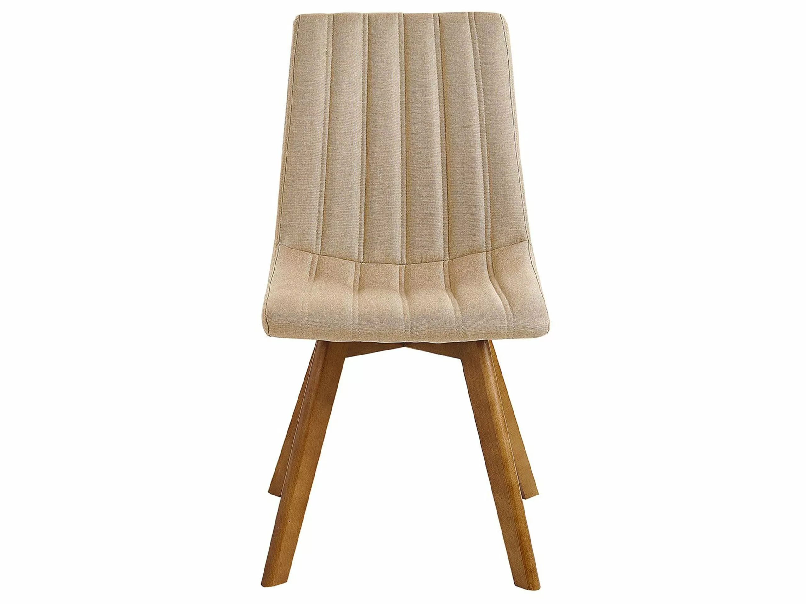 Beliani Conjunto De 2 Sillas De Poliéster Beige Arena/madera Oscura CALGARY 6 Beliani Conjunto De 2 Sillas De Poliéster Beige Arena/madera Oscura CALGARY - Imagen 4