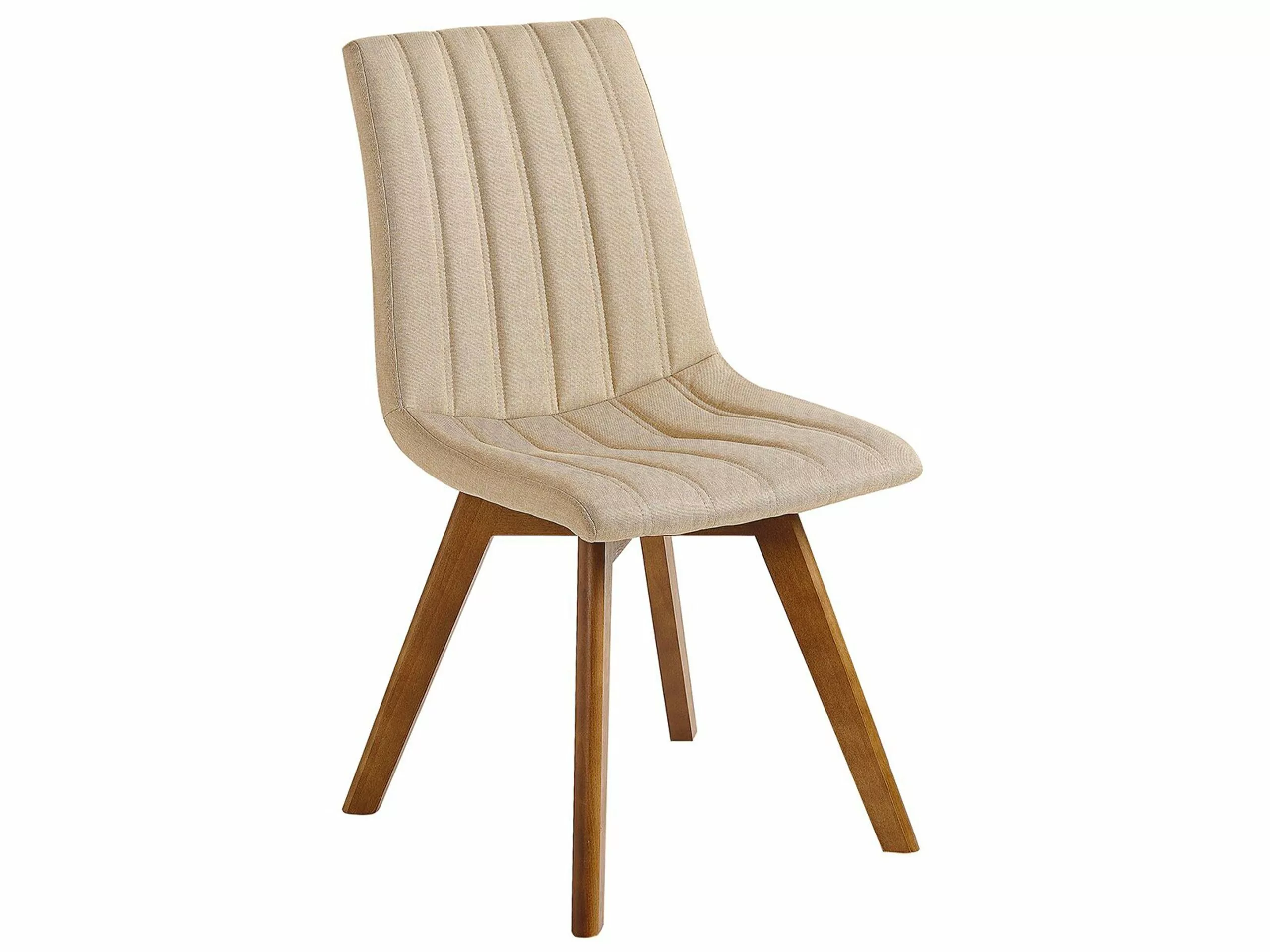 Beliani Conjunto De 2 Sillas De Poliéster Beige Arena/madera Oscura CALGARY 7 Beliani Conjunto De 2 Sillas De Poliéster Beige Arena/madera Oscura CALGARY - Imagen 5