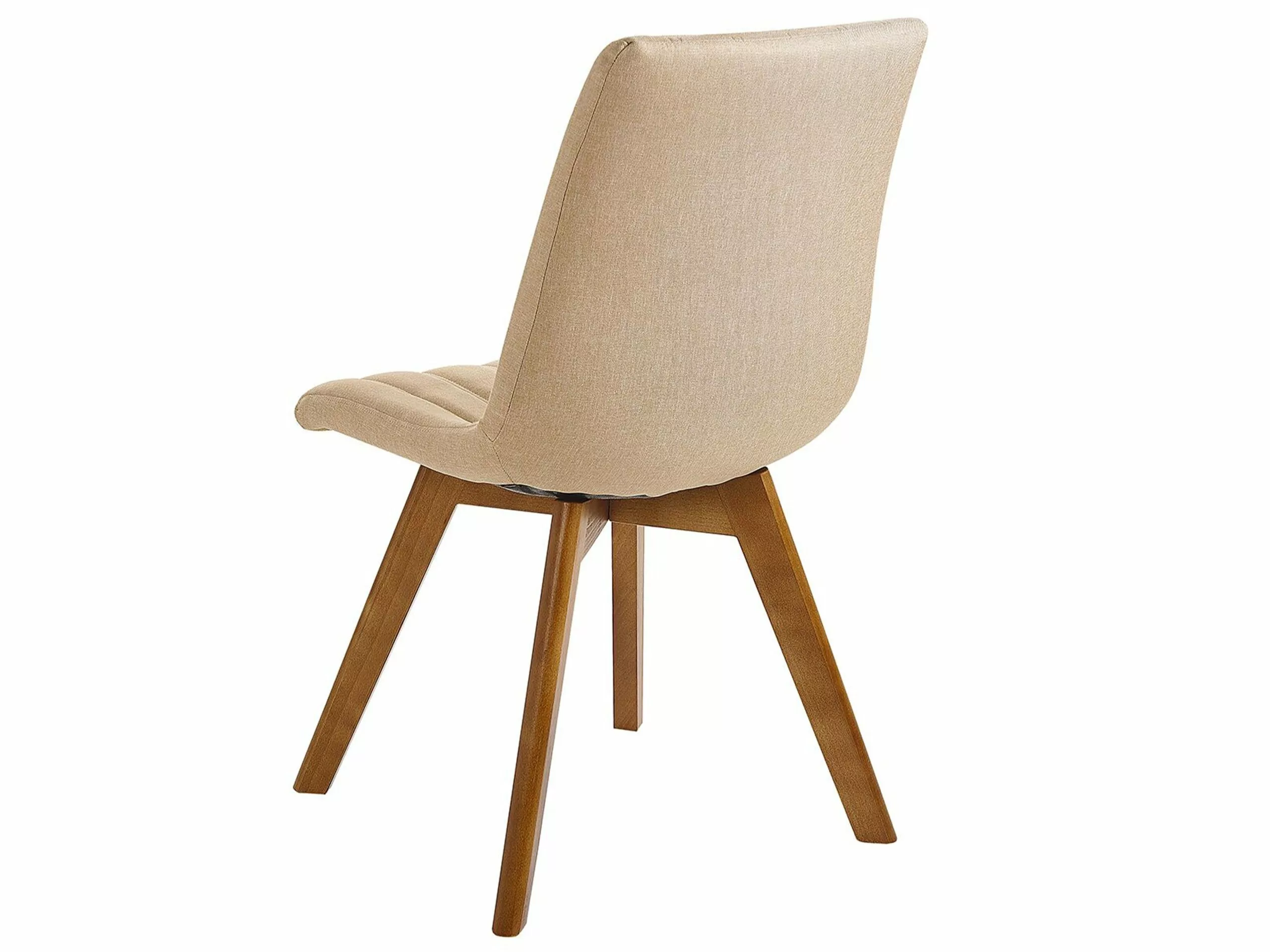 Beliani Conjunto De 2 Sillas De Poliéster Beige Arena/madera Oscura CALGARY 8 Beliani Conjunto De 2 Sillas De Poliéster Beige Arena/madera Oscura CALGARY - Imagen 6