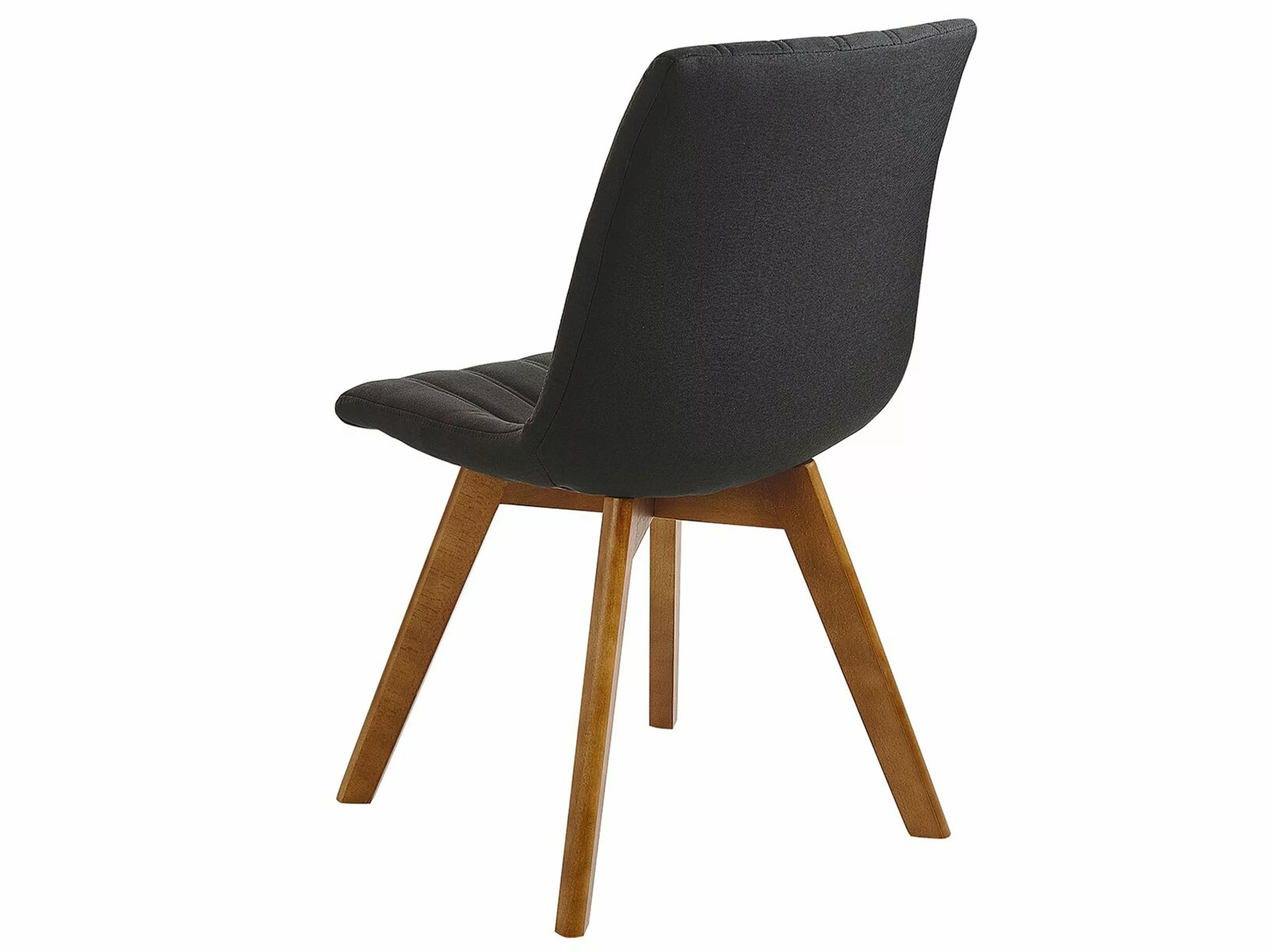 Beliani Conjunto De 2 Sillas De Poliéster Negro/madera Oscura CALGARY 8 Beliani Conjunto De 2 Sillas De Poliéster Negro/madera Oscura CALGARY - Imagen 6